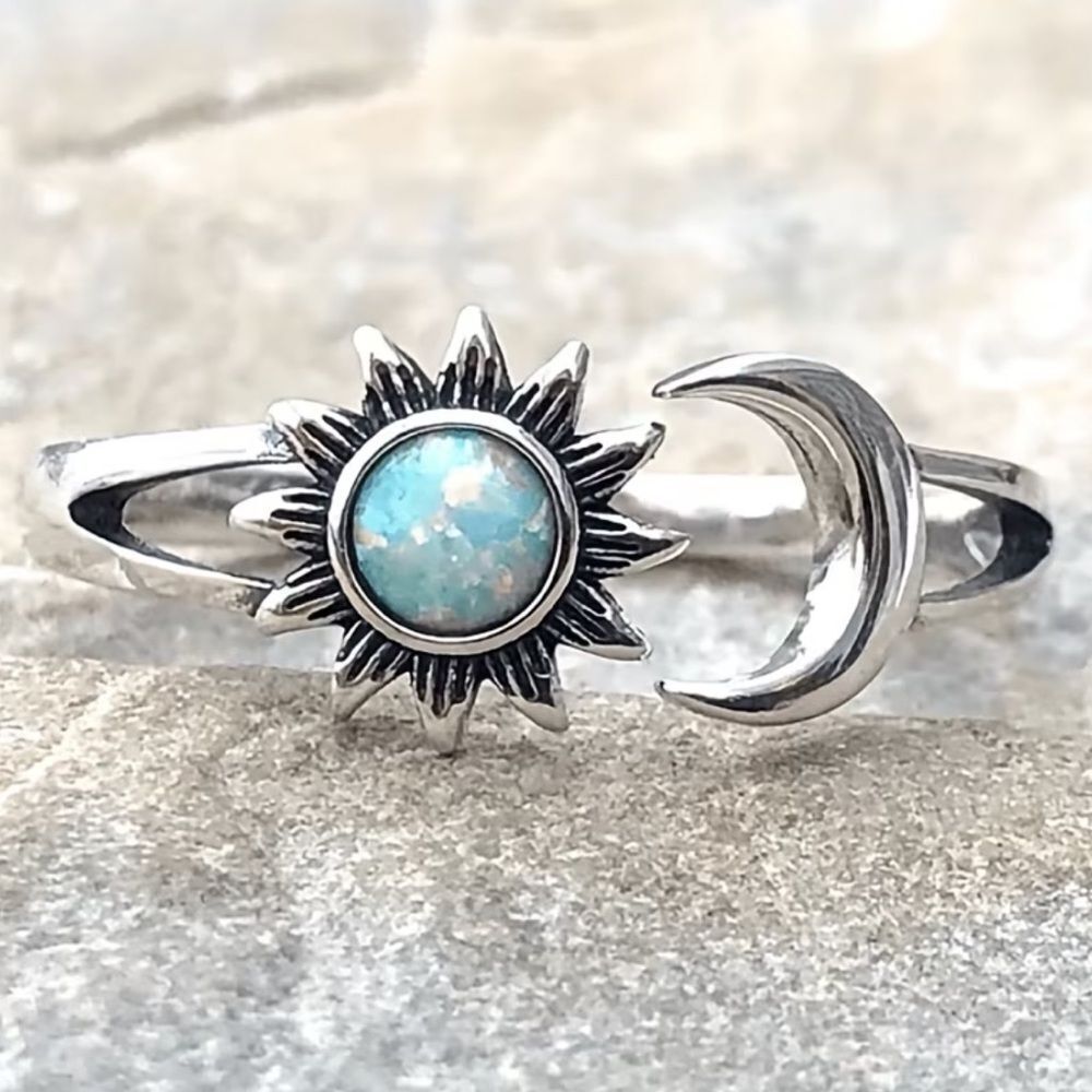 Boho moon ring #2344